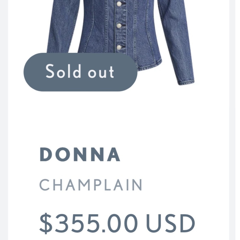 Donna Champlain Denim Jacket Women’s Daily Blue NWT size XS